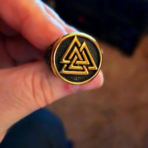 Size 12 viking ring silver and gold
